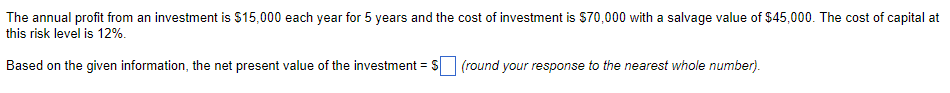 The annual profit from an investment is $15,000