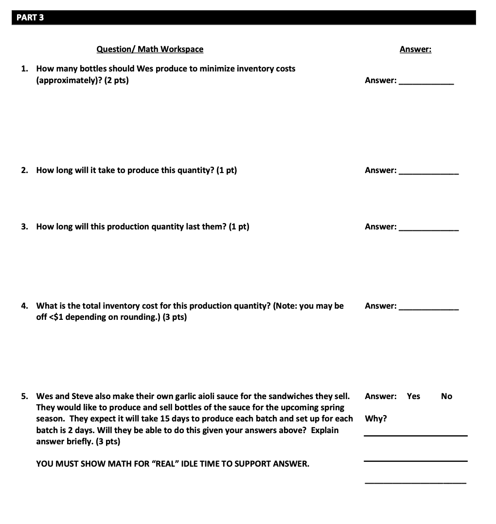 Background: Wes and Steve are partners in a lunch