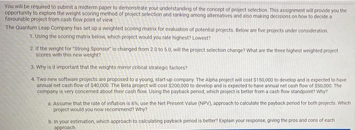 You will be required to submit a midterm paper to