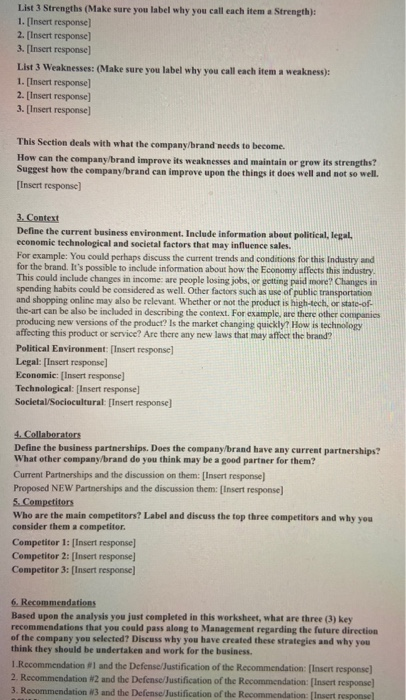 A company self-examination. What are we known