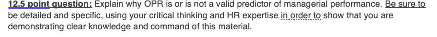 Employee OPR Score (overall promotion rating