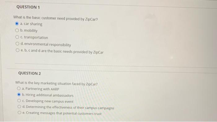 1&2 QUESTION 1 What is the basic customer need
