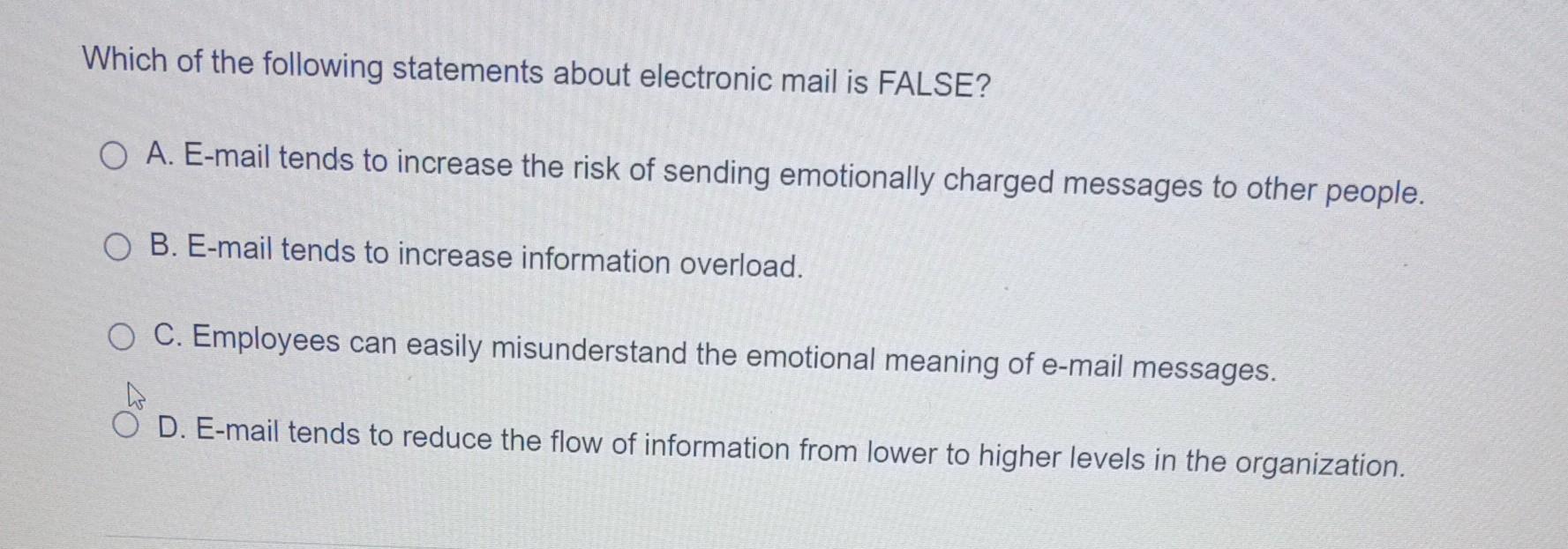 Which of the following statements about