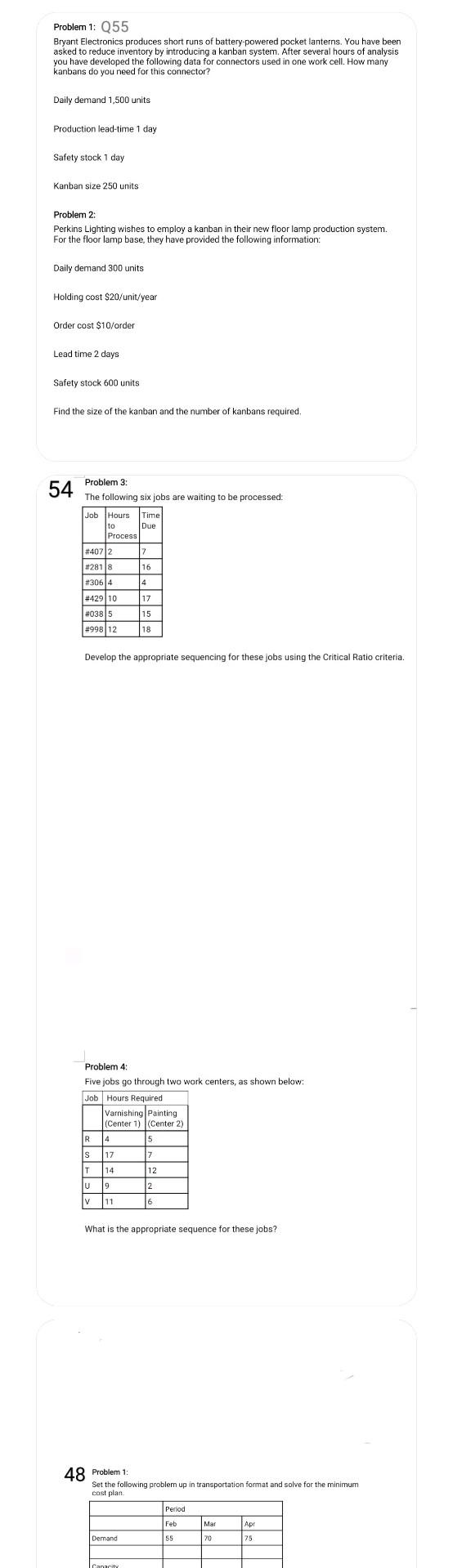 Problem 1: Q55 Bryant Electronics produces short