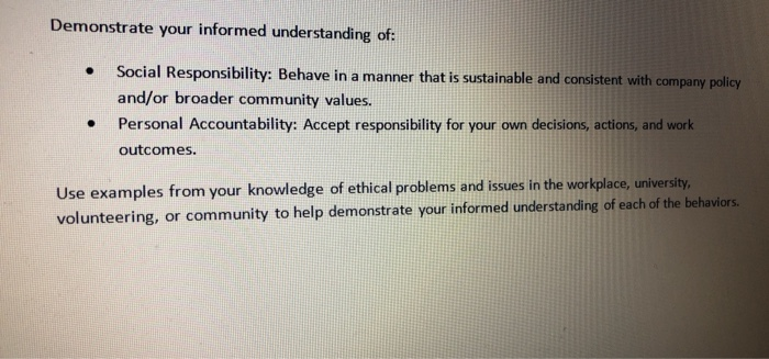 Demonstrate your informed understanding of: .