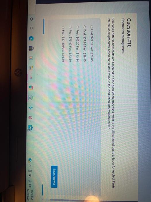 Question #10 Operations Management Companies