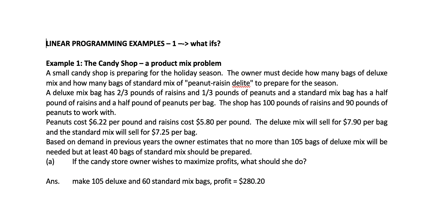 NUMBER 5 LINEAR PROGRAMMING EXAMPLES - 1 --> what