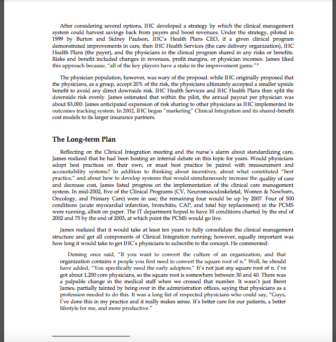 Please reference the below case study to answer