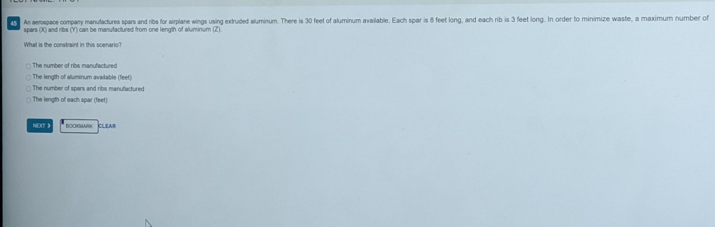 43 Consider the following linear programming