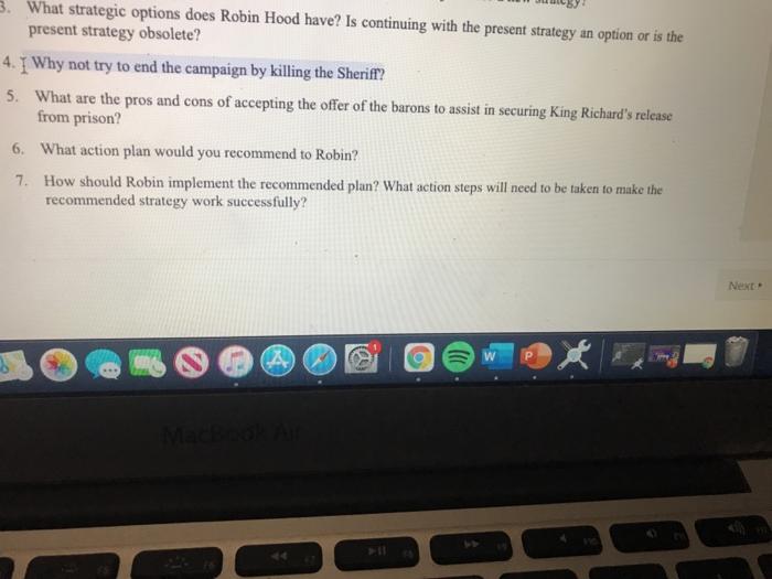 number 4 3. What strategic options does Robin