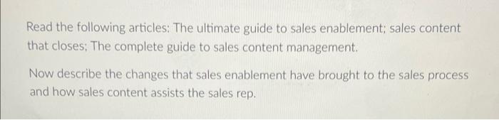 Read the following articles: The ultimate guide