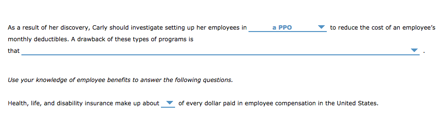DROP DOWN OPTIONS: ALLOW FOR EMPLOYEE