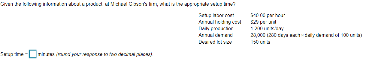 Given the following information about a product,