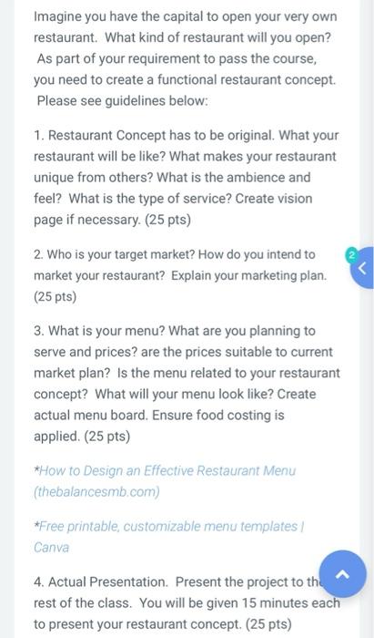 Imagine you have the capital to open your very