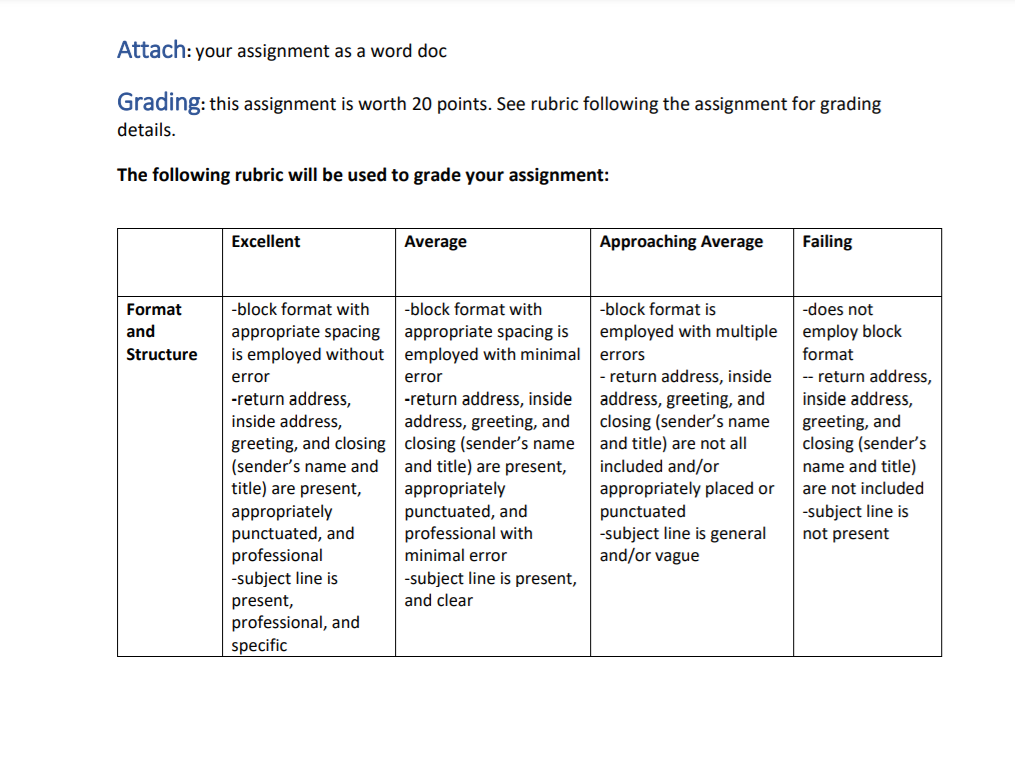 Business Letter of Complaint Assignment Intro: