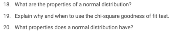 18. What are the properties of a normal