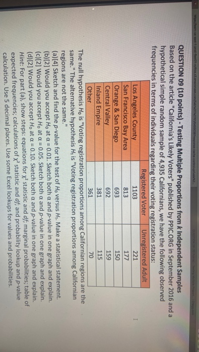 I QUESTION 09 (10 points) - Testing Multiple