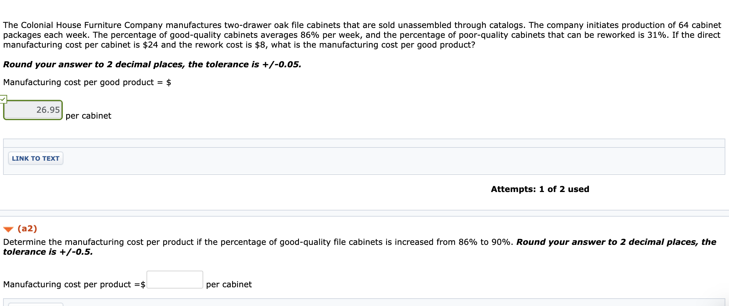 The Colonial House Furniture Company manufactures