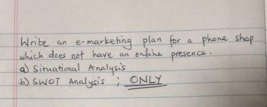 Write an e-marketing plan for a phone shop which