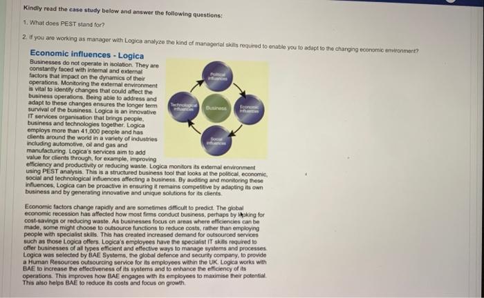 Kindly read the case study below and answer the