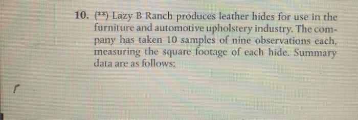 Problems for Section 5.4: Statistical Quality
