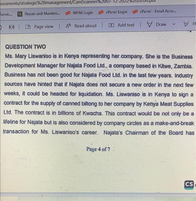 Ms. Mary Liswaniso is in Kenya representing her