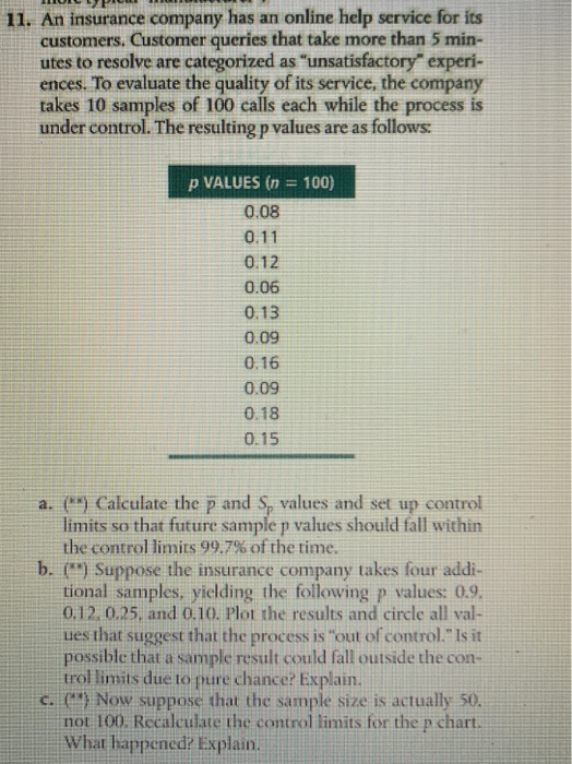 Problems for Section 5.4: Statistical Quality