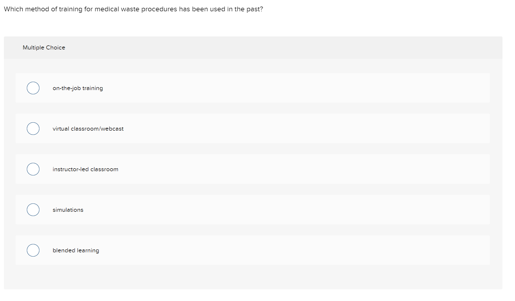 Required information Choosing Training Methods