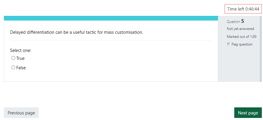 Question 5 Delayed differentiation can be a