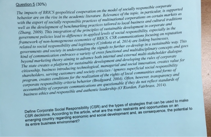 ( U 10) The impacts of BRICS geopolitical