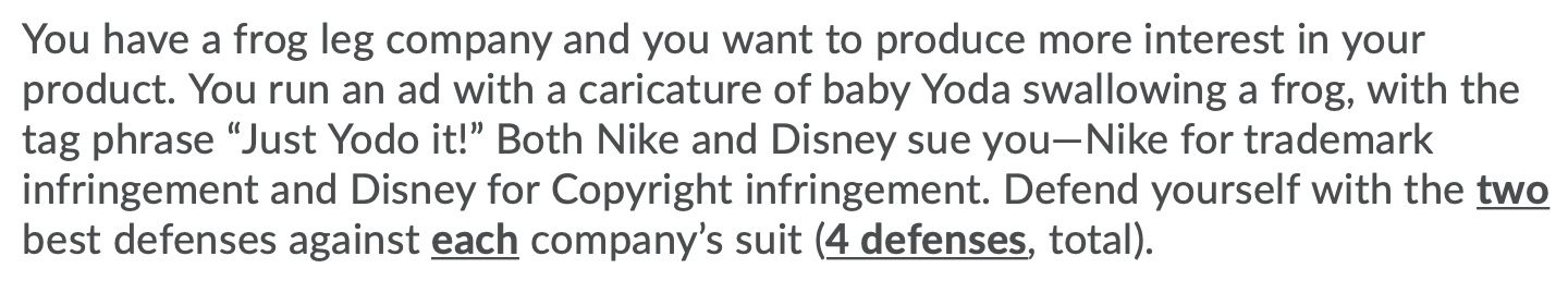 You have a frog leg company and you want to