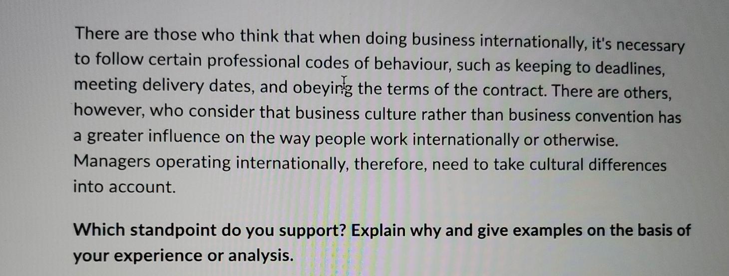 There are those who think that when doing