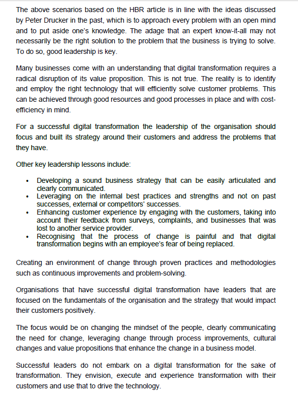 Leadership for Digital Transformation Many