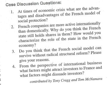 1. At times of economic crisis what are the