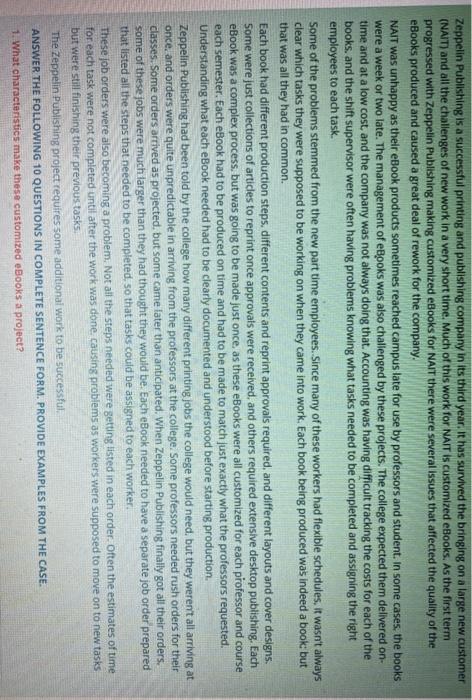 Zeppelin Publishing is a successful printing and