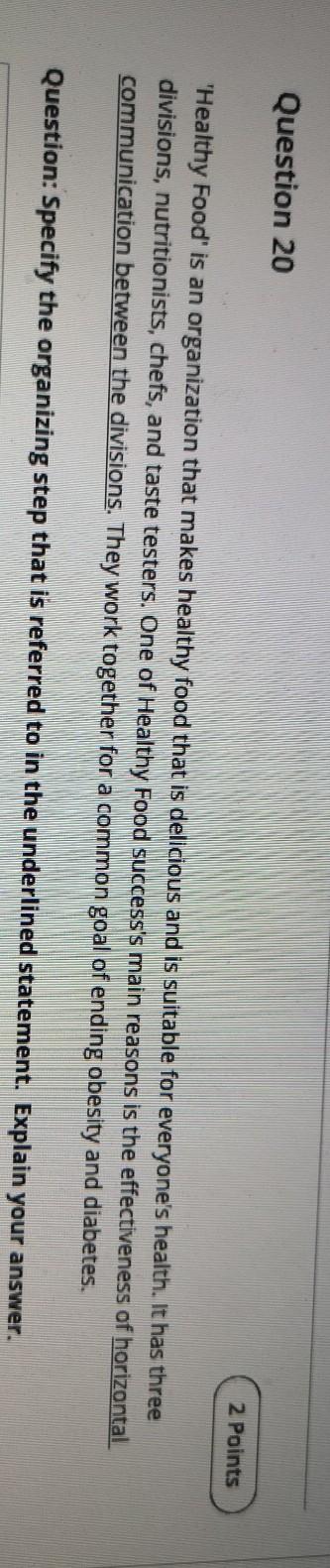 I need the answer for this question Question 20 2