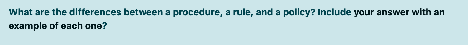 What are the differences between a procedure, a