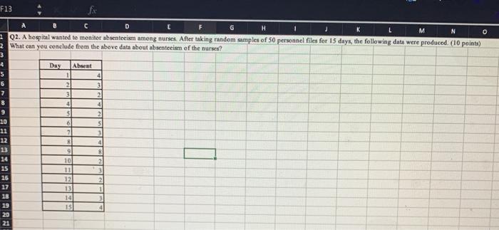 F13 O . D G H 1 K L M 02. A hospital wanted to