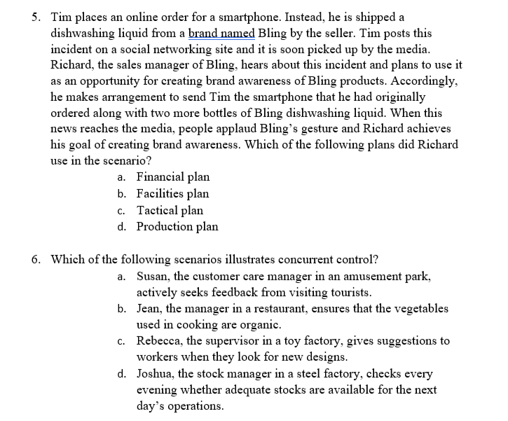 5. Tim places an online order for a smartphone.