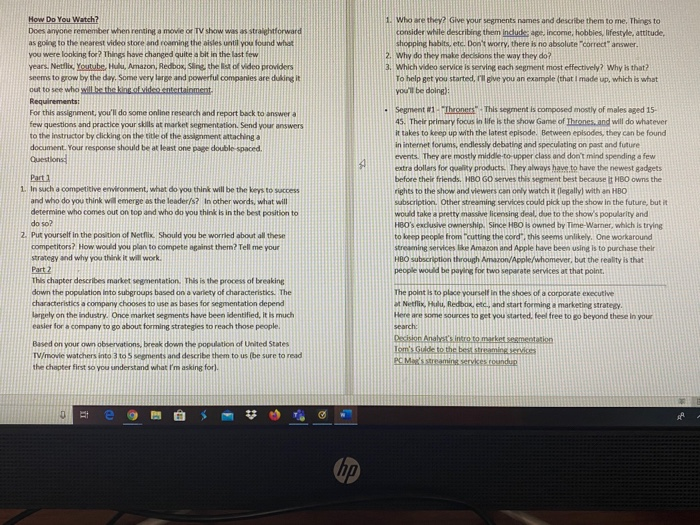 How Do You Watch Does anyone remember when