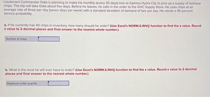 Lieutenant Commander Data is planning to make his