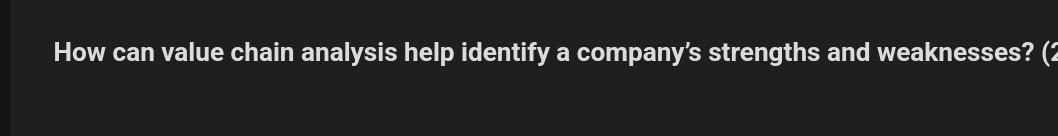 How can value chain analysis help identify a