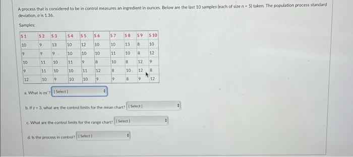 A process that is considered to be in control