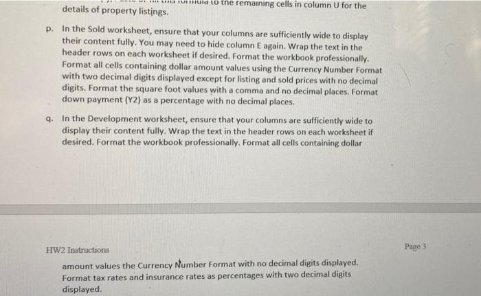 i need help with the formulas for f-q. c. Create