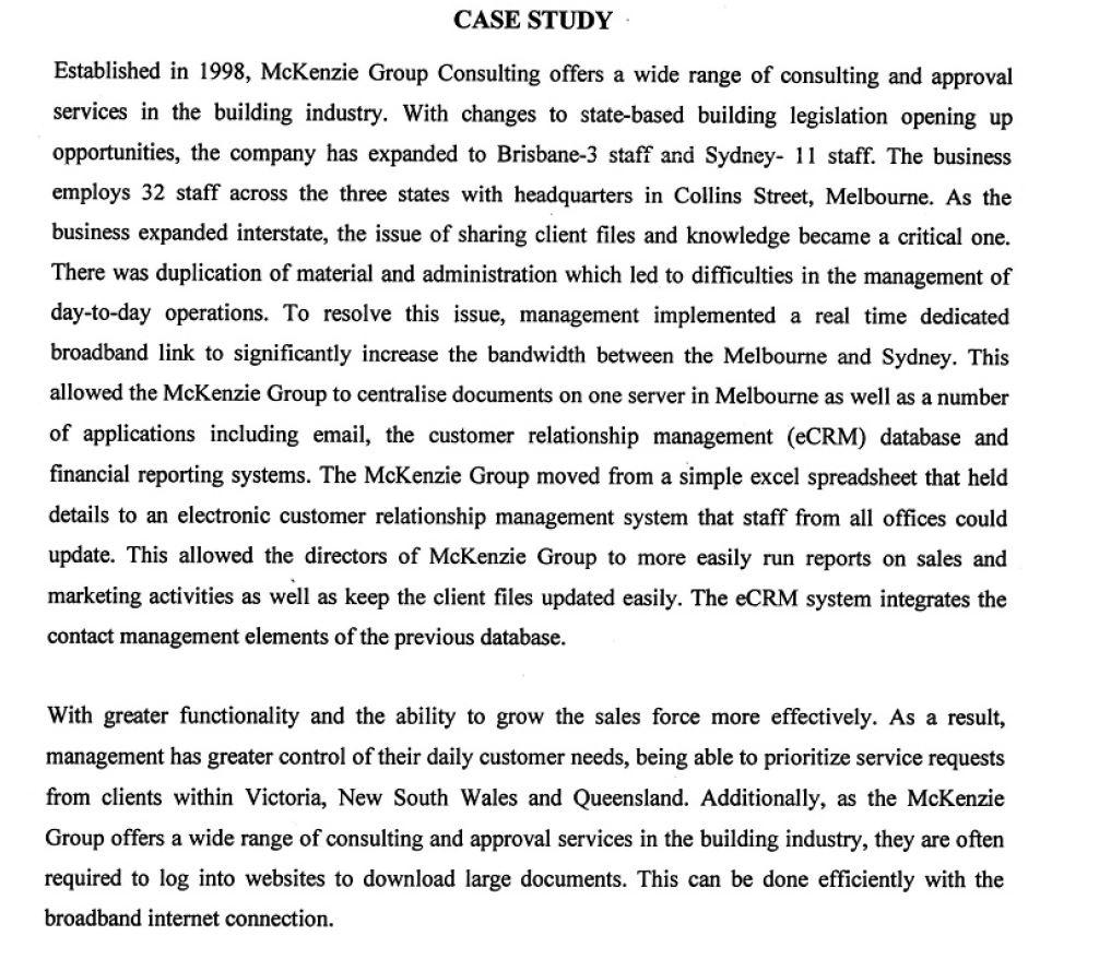 CASE STUDY Established in 1998, McKenzie Group