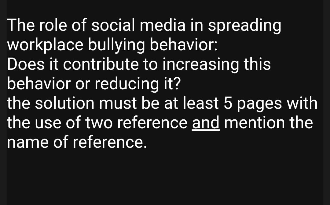 the answer must be at least 5 pages The role of