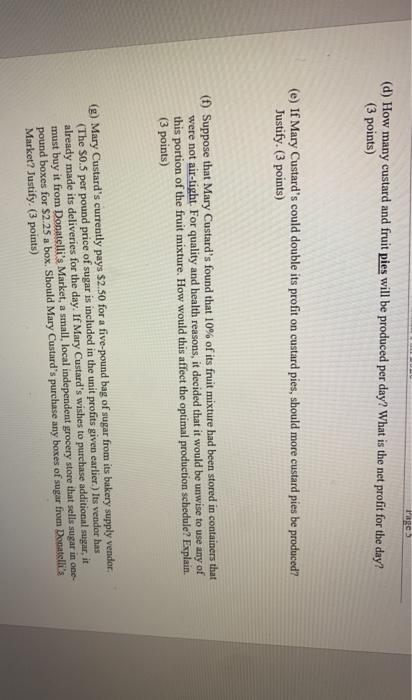 Question is from analytics Mary Custard's is a