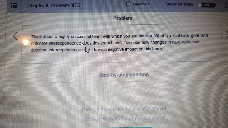 Chapter 9, Problem 3DQ Bookmark Show all steps.