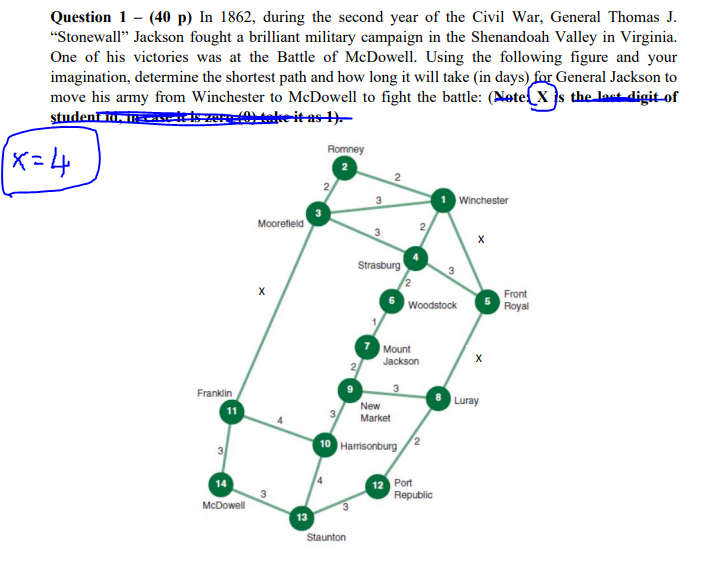 x will be 4 in this question. Question 1 (40 p)