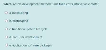 Which system development method turns fixed costs